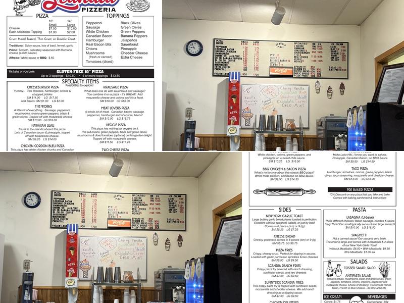 Scandia Pizzeria Menu