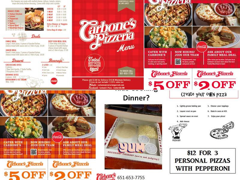Carbone's Pizzeria Menu