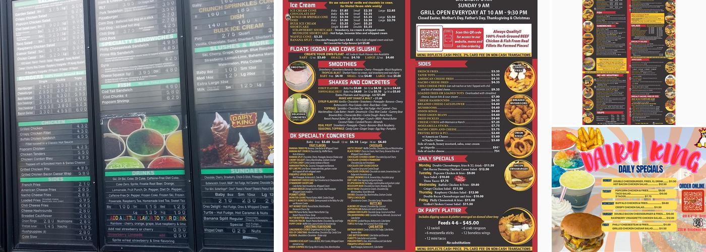 Dairy King Menu