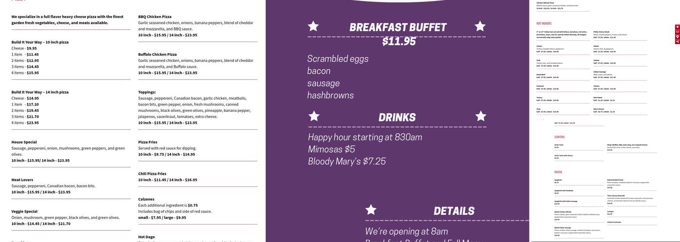 Wiseguys Pizza & Pub Menu