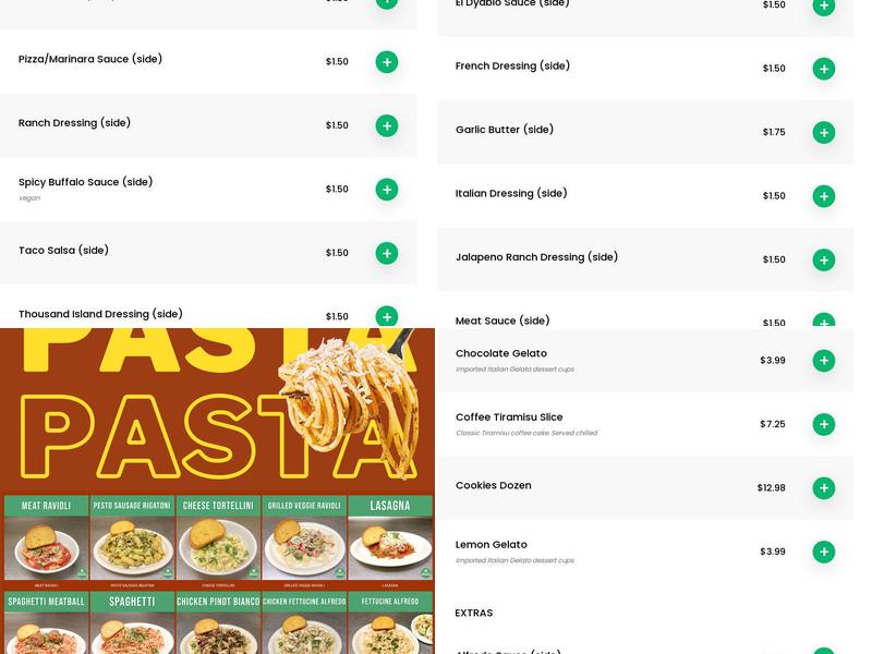 UMBRIA Gourmet Pizzeria Menu