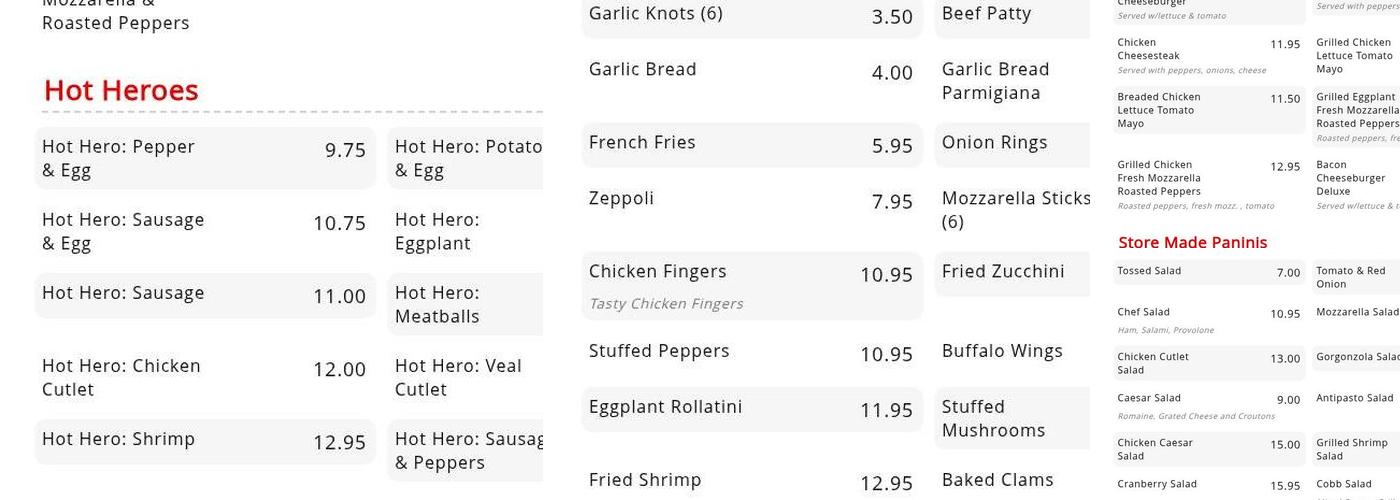 Hawthorne Pizzeria Menu