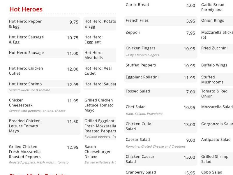 Hawthorne Pizzeria Menu