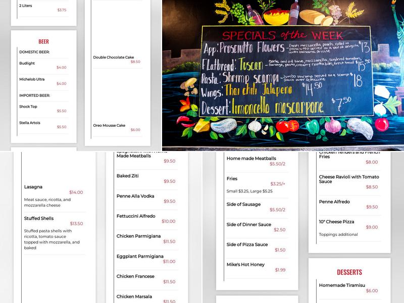 Amore Gourmet Pizza Menu