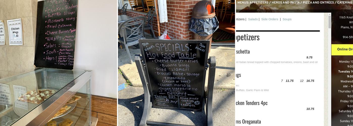 Dom & Vinnie's Pizzeria Menu