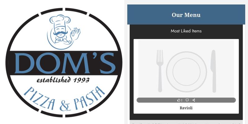Dom’s Pizza & Pasta Menu