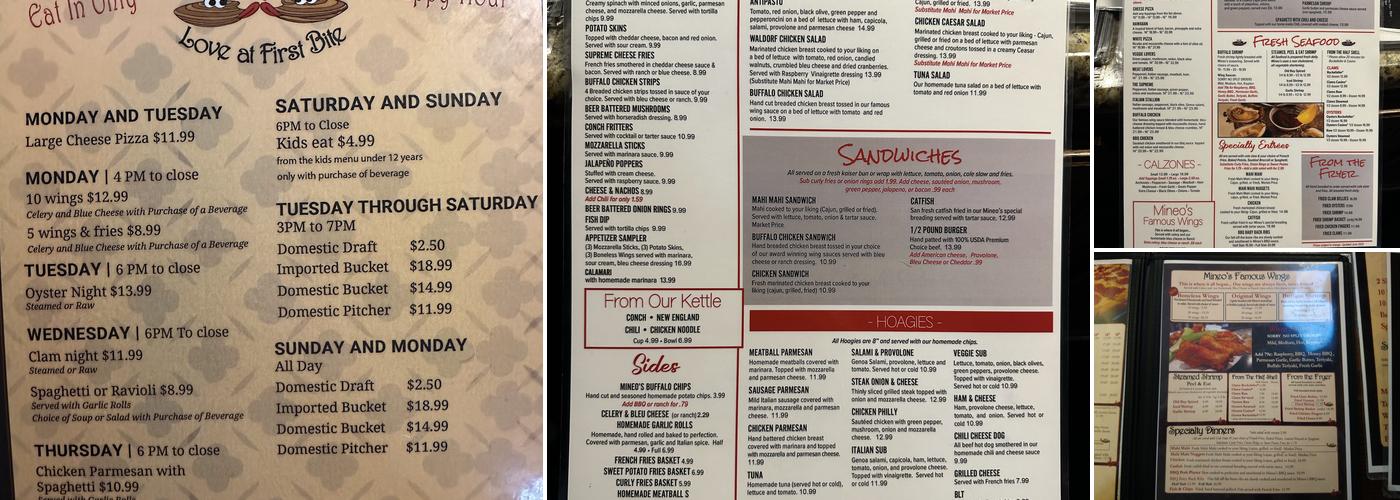 Mineo's Menu