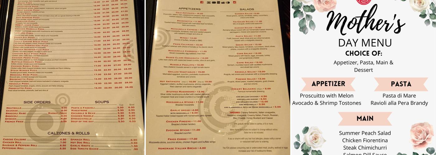 Capri Pizza & Pasta Menu