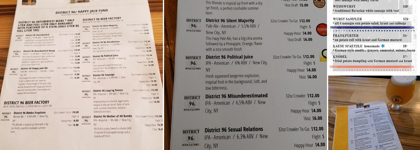 The BURGER Loft Menu