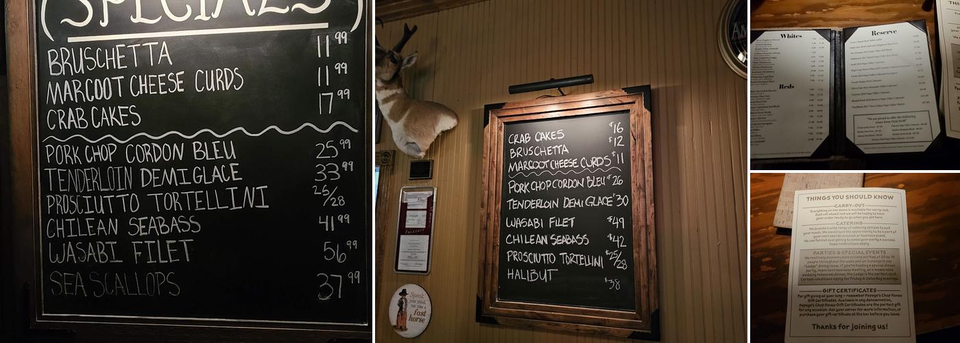 Popeye's Chop House Menu