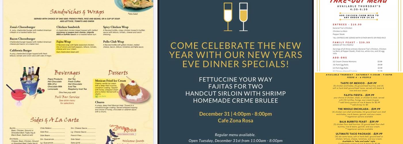 Zona Rosa In Walker Menu