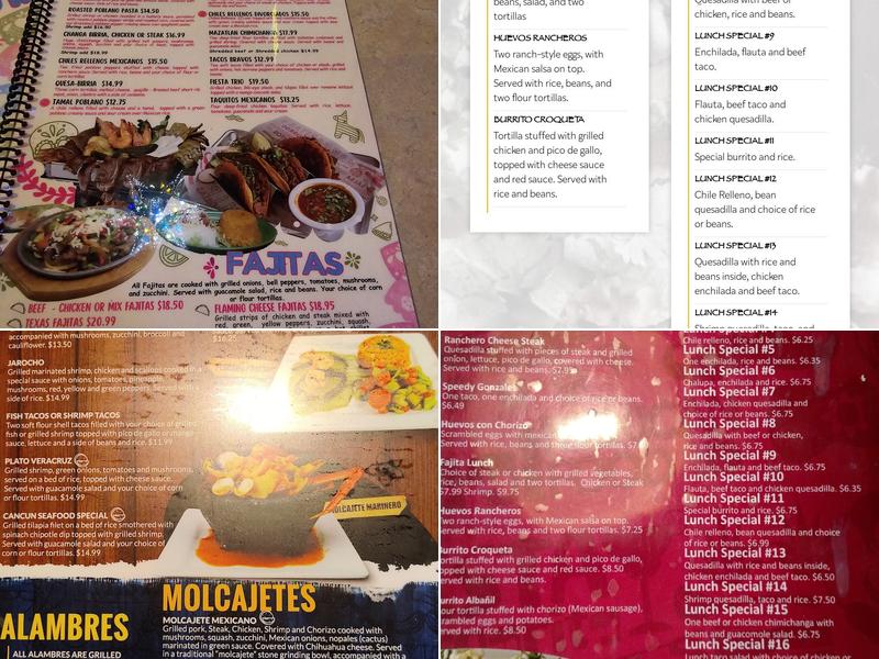 Fiesta Mexican Menu