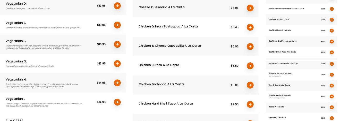 El Toro Mexican Restaurant Menu