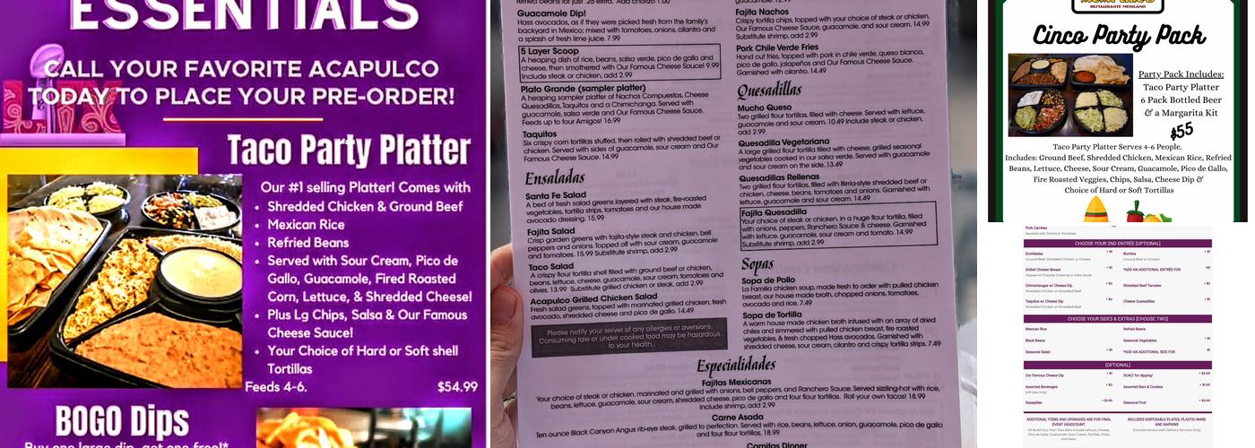 Acapulco Mexican Restaurant Menu