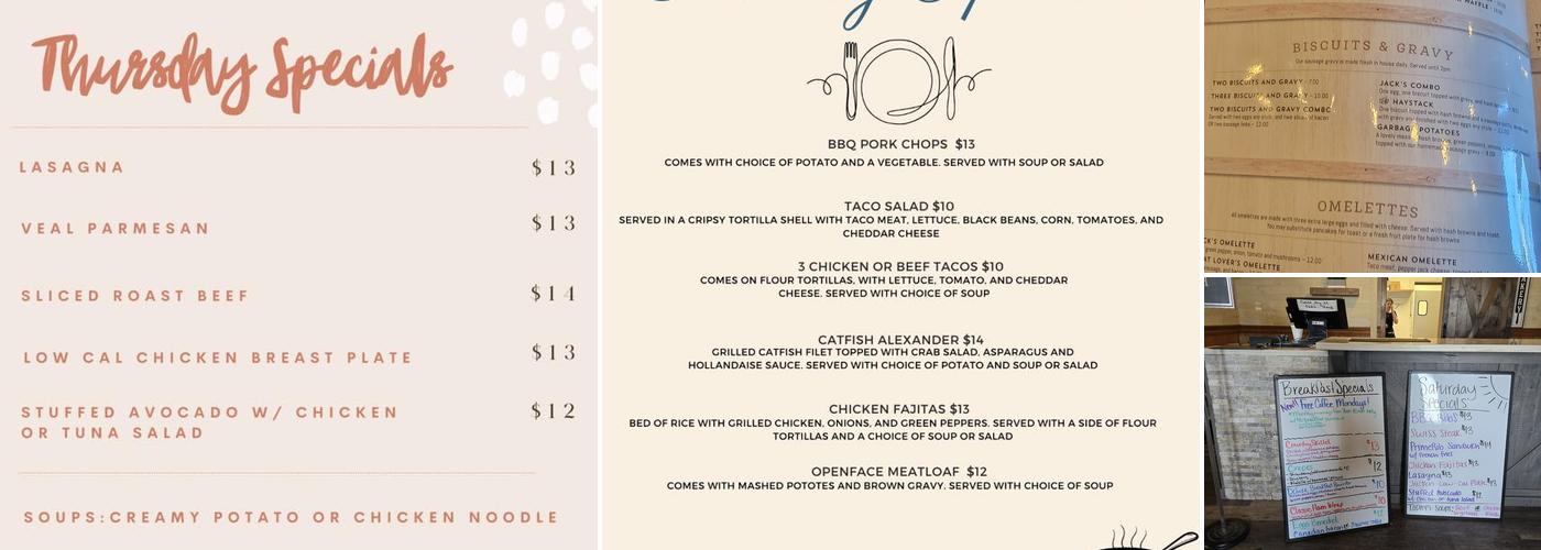 Jack's Cafe Menu