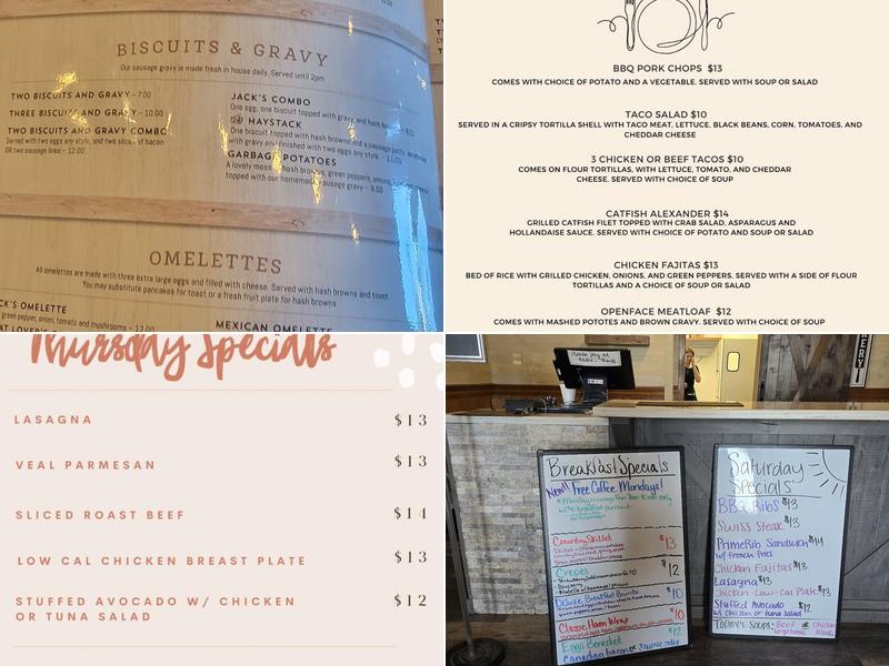 Jack's Cafe Menu