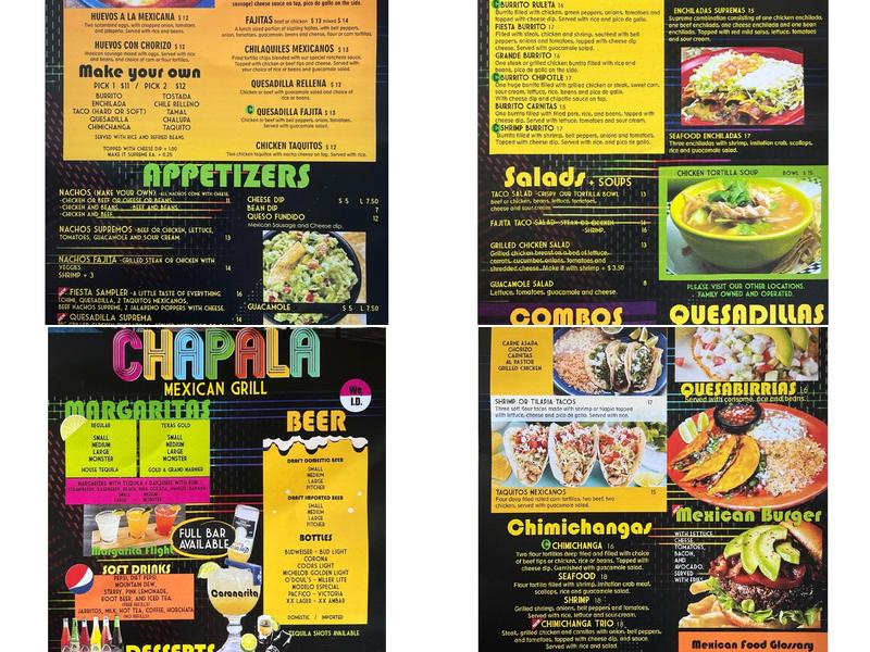 Chapala Mexican Grill Menu