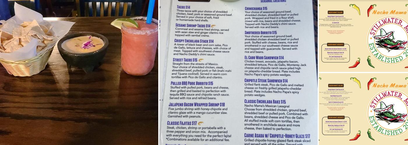 Nacho Mamas Menu