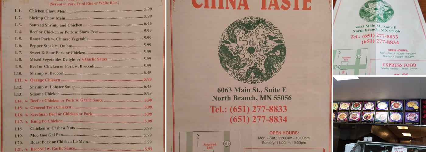 China Taste Menu