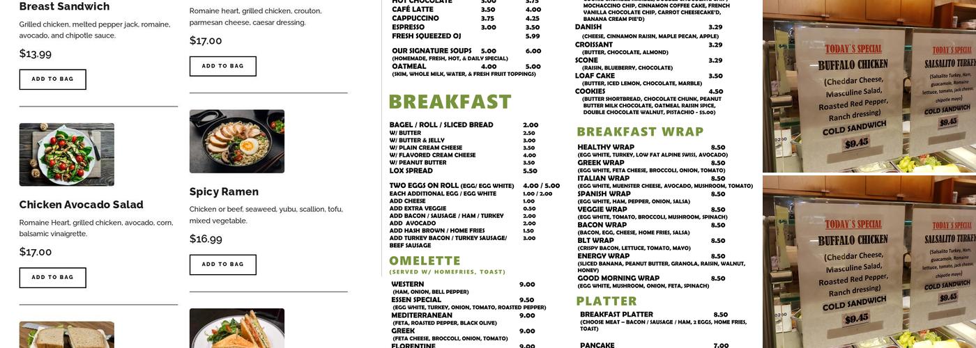 'Essen Menu