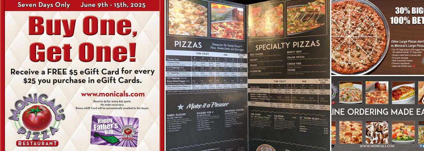 Monical's Pizza Menu