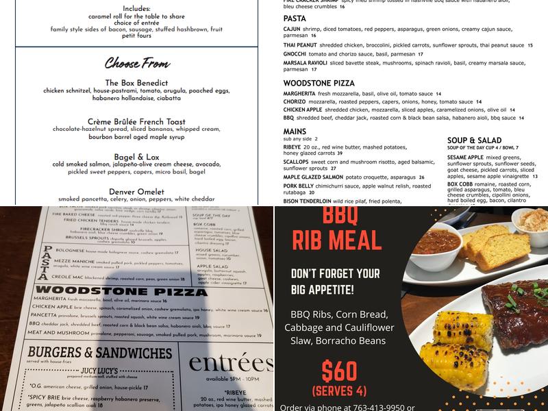 T-Box Bar & Grill Menu