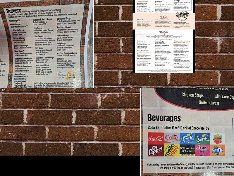 Cambridge Bar & Grill Menu