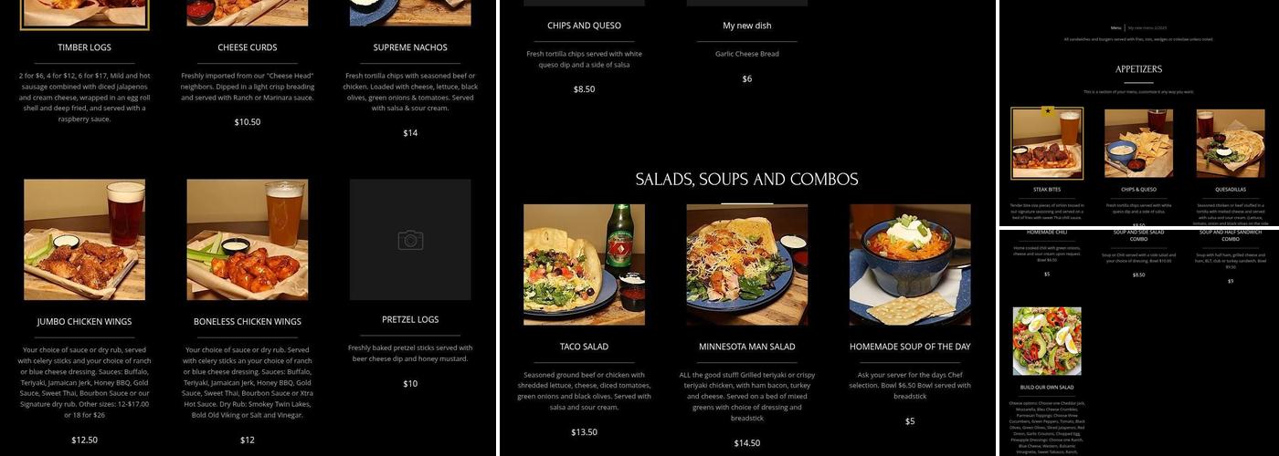 Northwoods Bar & Grill Menu