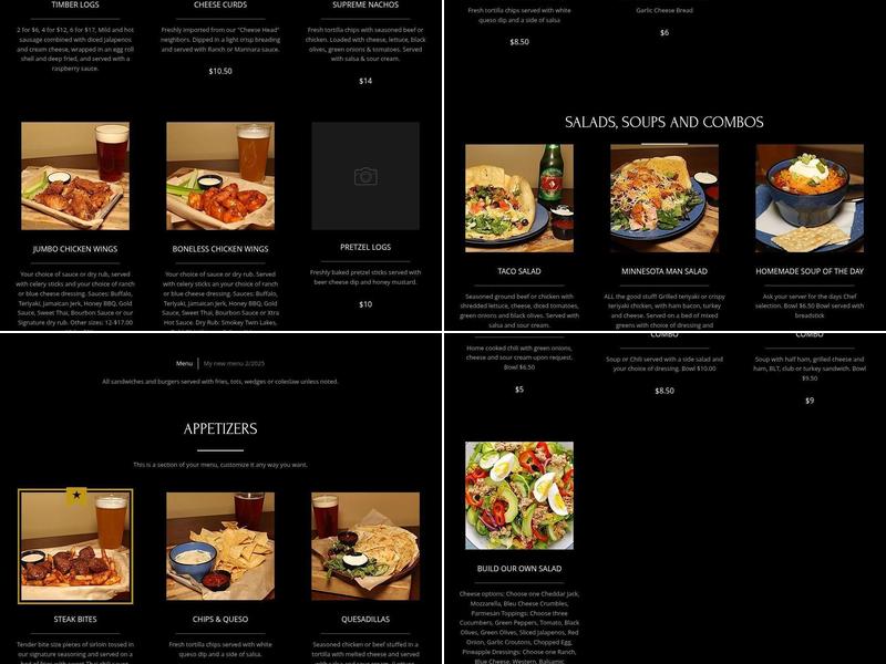 Northwoods Bar & Grill Menu