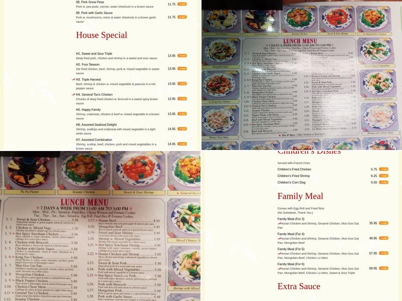 China Panda Menu