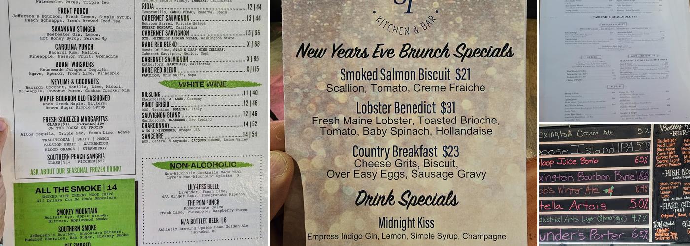 Southern Table kitchen & Bar Menu