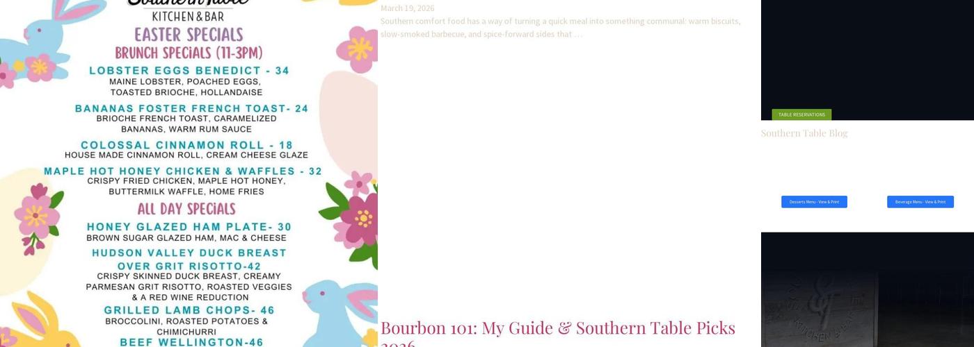 Southern Table kitchen & Bar Menu