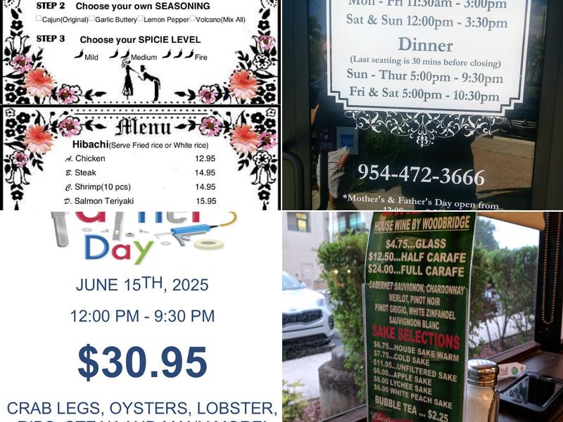 Shinju Japanese Buffet Menu