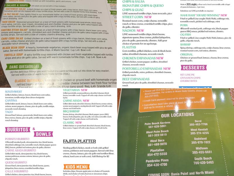 Lime Fresh Mexican Grill Menu