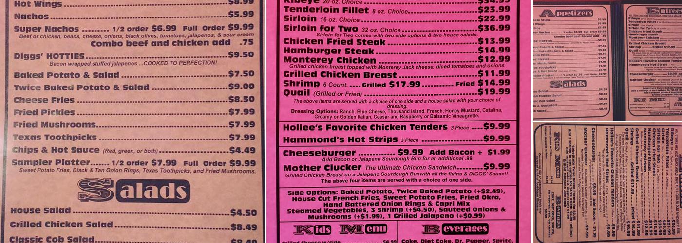 Diggs Menu