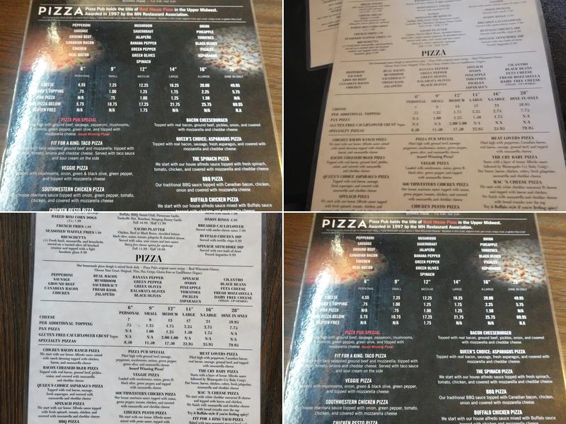 Pizza Pub Menu