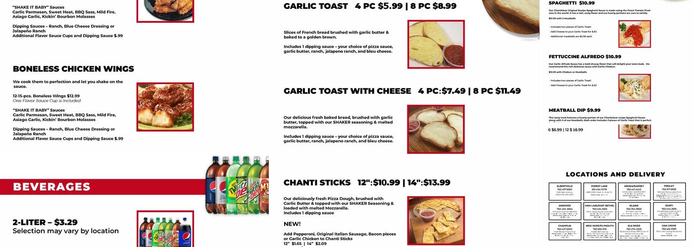 Chanticlear Pizza Menu