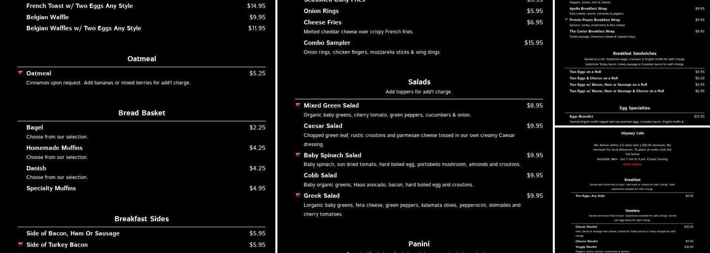 Odyssey Menu