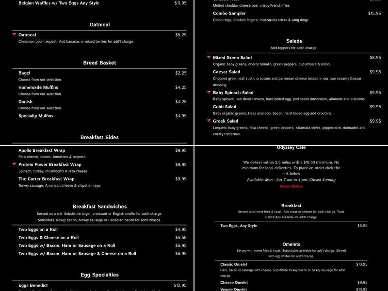 Odyssey Menu