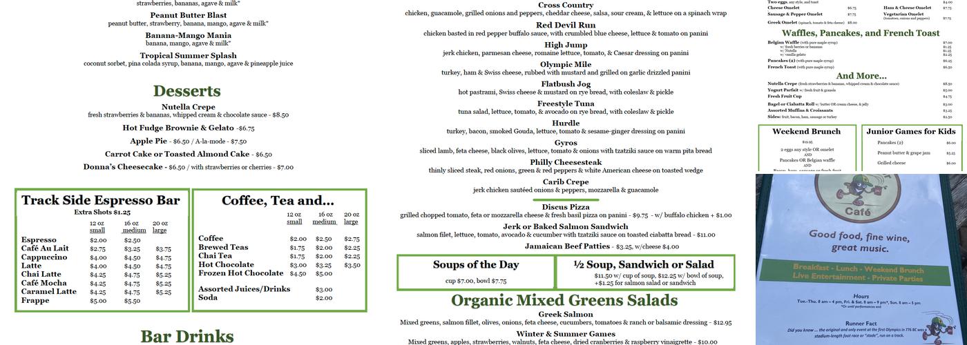 Bean Runner Cafe Menu