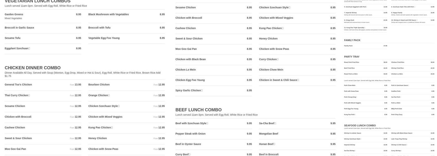 Mandarin Village Menu