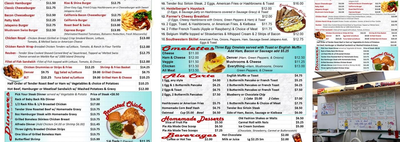 Rock Creek Cafe and Meat Market Menu
