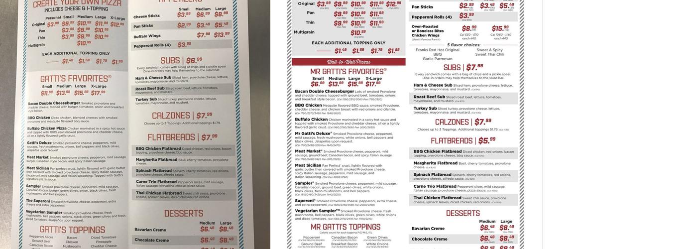 Mr Gatti's Pizza Menu