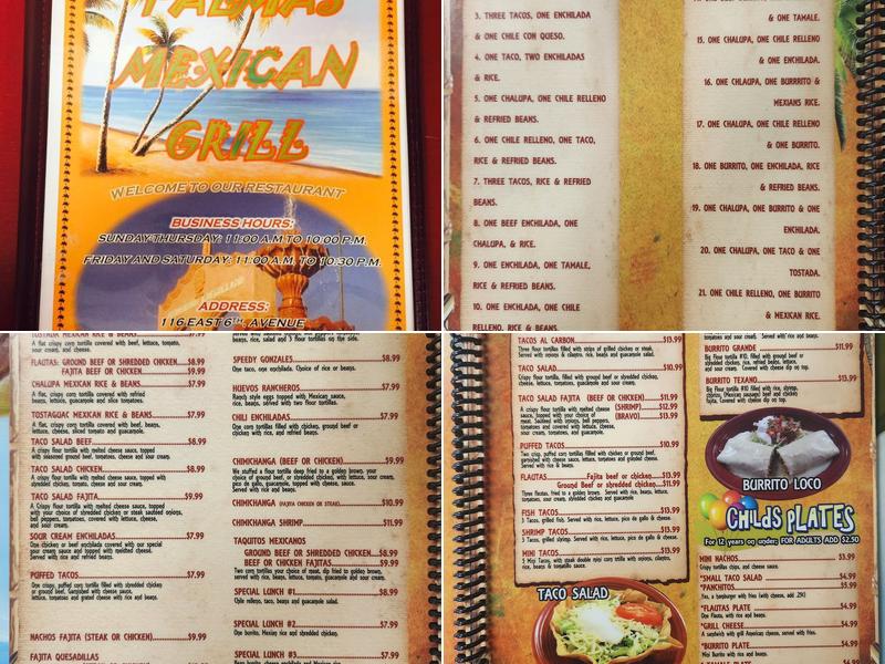 Las Palmas Mexican Grill Menu