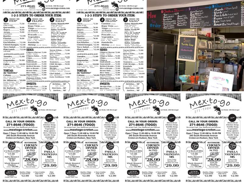 Mex-to-Go Menu