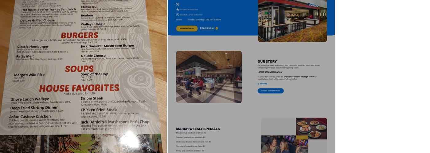 Stories Diner Menu