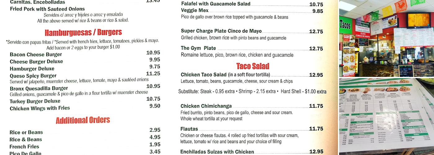 Cinco De Mayo Menu