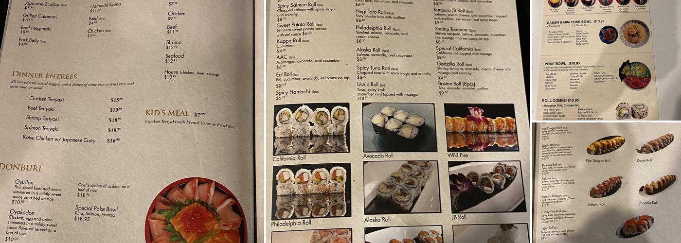 Ushio Sushi Menu