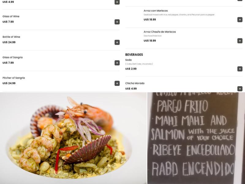 Ceviche 595 Menu