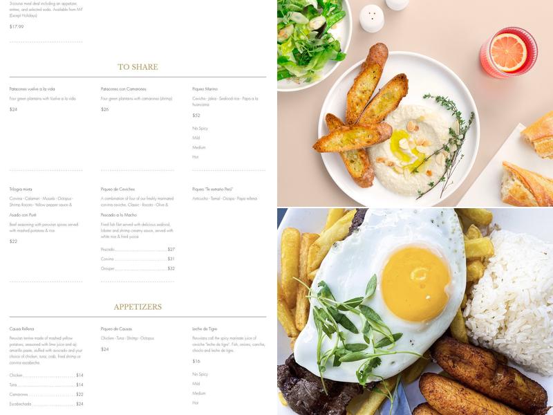 Oh Ceviche Menu